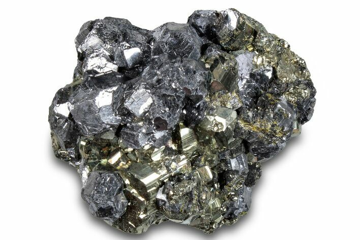 Glittering Galena on Pyrite - Peru #291948